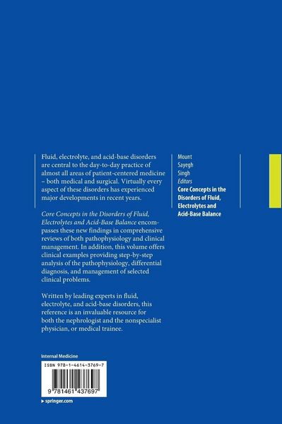 Produktbild: Core Concepts in the Disorders of Fluid, Electrolytes and Acid-Base Balance
