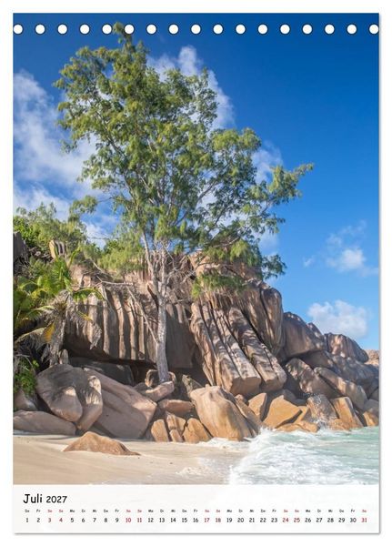Produktbild: Seychellen -Traumhafte Landschaften (Tischkalender 2027 DIN A5 hoch), CALVENDO Monatskalender