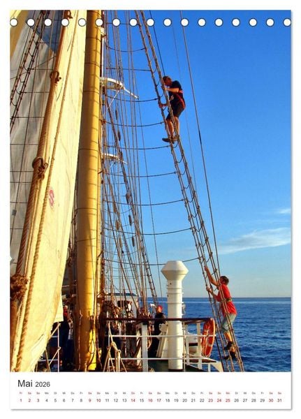 Produktbild: Unter wei&szlig;en Segeln - Mit einem Dreimaster auf der Ostsee (Tischkalender 2026 DIN A5 hoch), CALVENDO Monatskalender