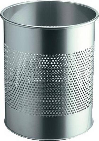 Produktbild: DURABLE Papierkorb Metall Lochdekor, silber metallic