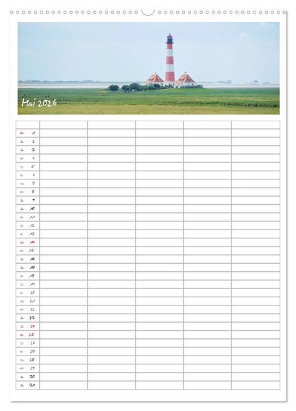 Produktbild: Nordfriesland - Familienplaner (hochwertiger Premium Wandkalender 2026 DIN A2 hoch), Kunstdruck in Hochglanz