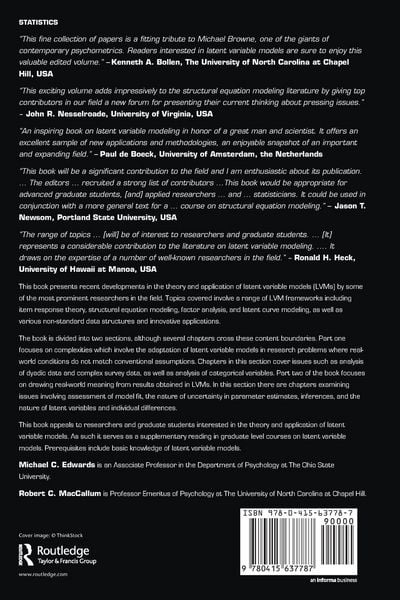 Produktbild: Current Topics in the Theory and Application of Latent Variable Models