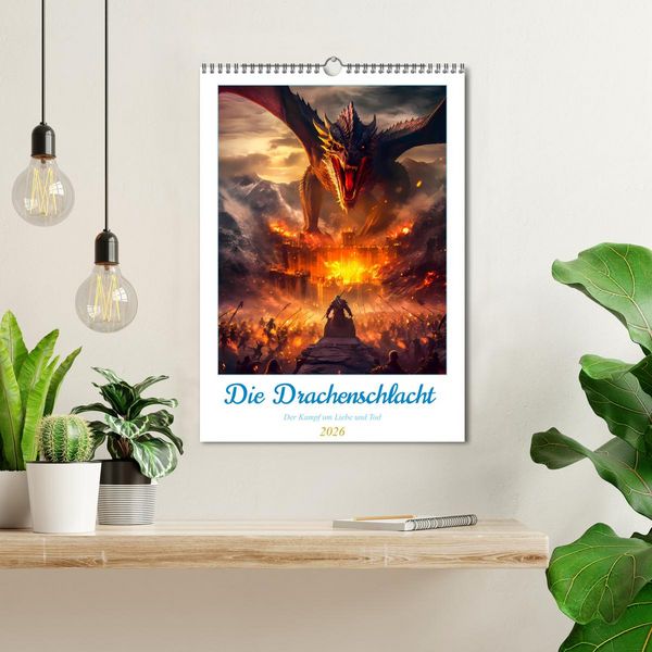 Produktbild: Die Drachenschlacht (Wandkalender 2026 DIN A3 hoch), CALVENDO Monatskalender