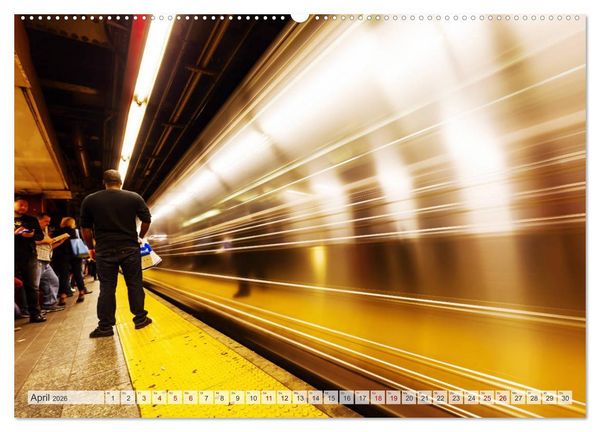 Produktbild: U-Bahn - Szenen an U-Bahnstationen in Europa und New York (Wandkalender 2026 DIN A2 quer), CALVENDO Monatskalender