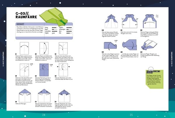 Produktbild: Weltraum-Papierflieger: Mit Faltanleitungen, pfeilschneller Startrampe, supercoolem Sonnensystem-Modell und 55 Motiv-Papieren zum Sofort-Loslegen