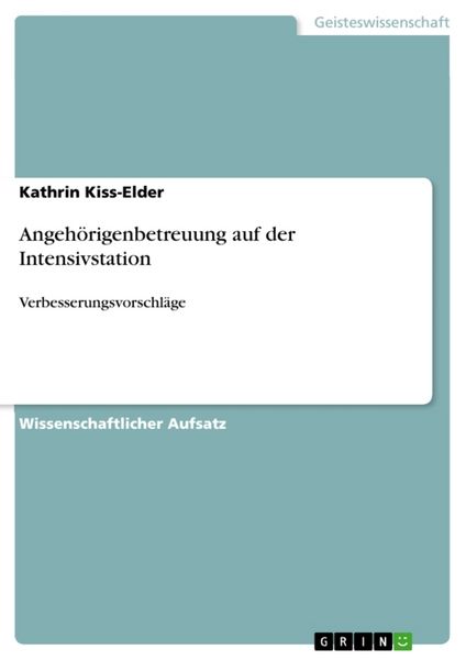 Produktbild: Angeh&ouml;rigenbetreuung auf der Intensivstation