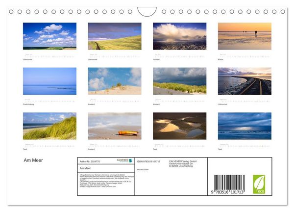 Produktbild: Am Meer (Wandkalender 2026 DIN A4 quer), CALVENDO Monatskalender