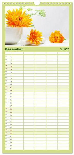 Produktbild: Familienplaner 2027 - Helfende Kr&auml;uter aus dem Garten mit 5 Spalten (Wandkalender, 21 x 45 cm) CALVENDO