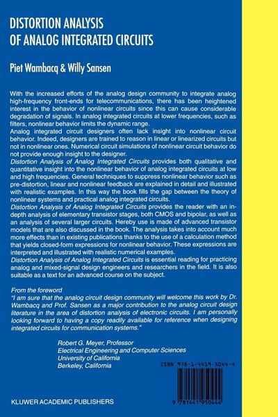 Produktbild: Distortion Analysis of Analog Integrated Circuits