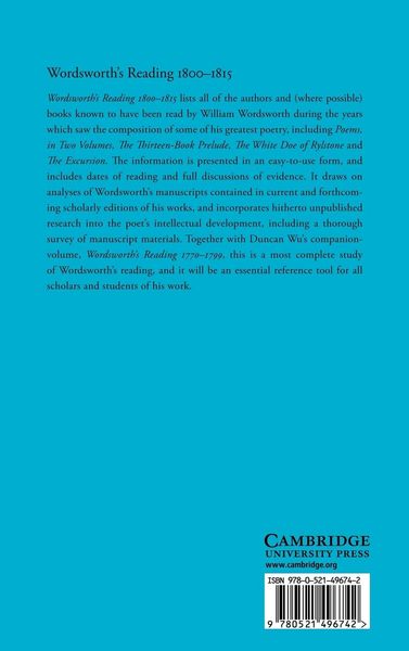 Produktbild: Wordsworth's Reading 1800 1815