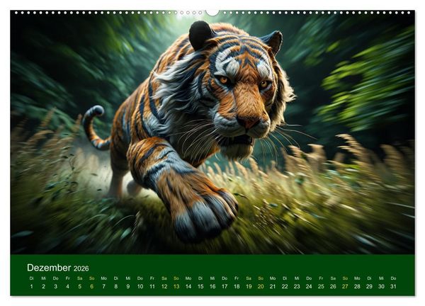 Produktbild: Majest&auml;tische Tiger (Wandkalender 2026 DIN A2 quer), CALVENDO Monatskalender