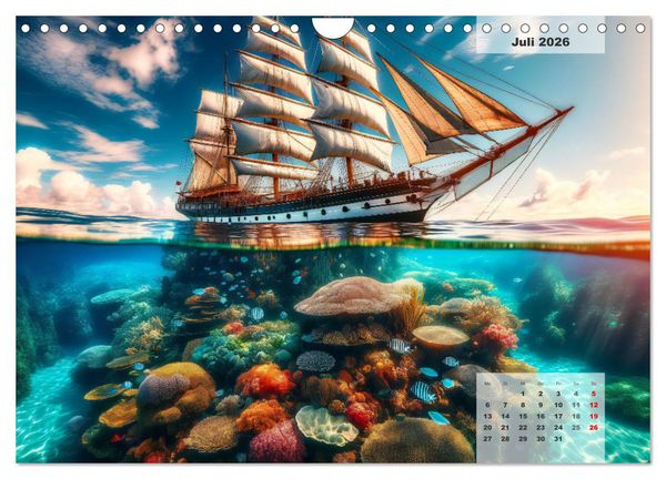 Produktbild: Die Befreiung der Flaschenschiffe - Historische Segelschiffe (Wandkalender 2026 DIN A4 quer), CALVENDO Monatskalender