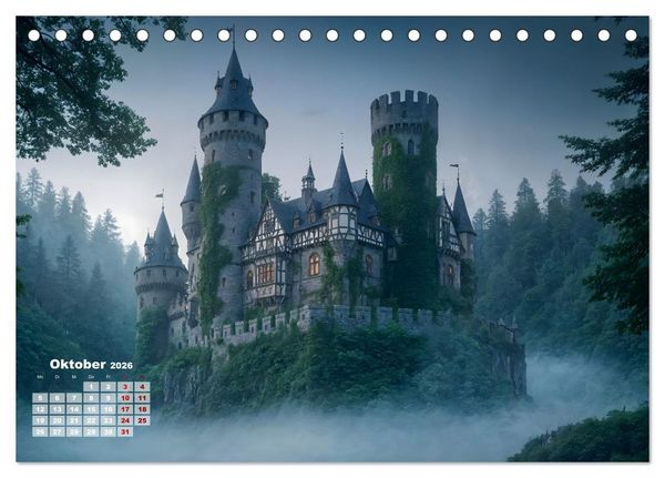 Produktbild: Burgen der Legenden (Tischkalender 2026 DIN A5 quer), CALVENDO Monatskalender