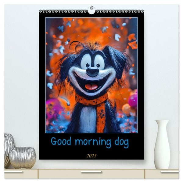 Good morning dog (hochwertiger Premium Wandkalender 2025 DIN A2 hoch), Kunstdruck in Hochglanz