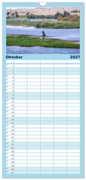 Produktbild: Familienplaner 2027 - &Auml;gypten mit 5 Spalten (Wandkalender, 21 x 45 cm) CALVENDO