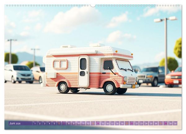 Produktbild: Amigurumi Fahrzeugtr&auml;ume - H&auml;kelstyle in Pastellt&ouml;nen (hochwertiger Premium Wandkalender 2026 DIN A2 quer), Kunstdruck in Hochglanz