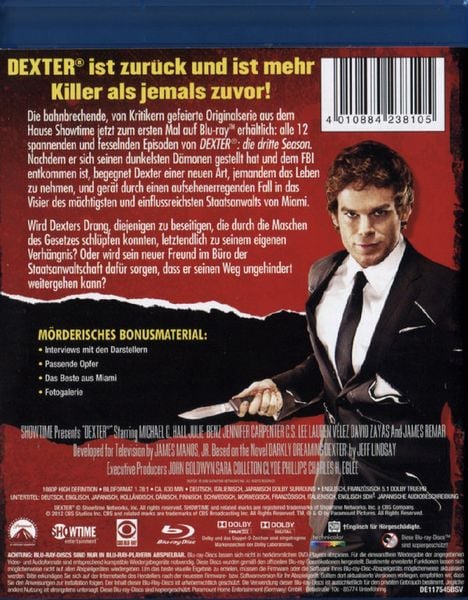 Produktbild: Dexter - Die dritte Season [4 BRs]