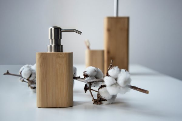 Produktbild: WC-Garnitur Mod. Bambusa, WC-B&uuml;rstenhalter aus Bambus