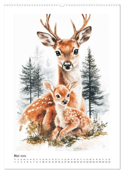 Produktbild: Wild und vertraut (hochwertiger Premium Wandkalender 2026 DIN A2 hoch), Kunstdruck in Hochglanz