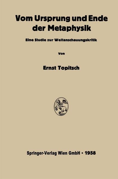 Produktbild: Vom Ursprung und Ende der Metaphysik