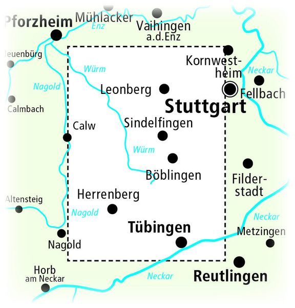 Produktbild: Publicpress Rad- und Wanderkarte Landkreis B&ouml;blingen, Naturpark Sch&ouml;nbuch, Herrenberg, Sindelfingen, T&uuml;bingen 1:50.000