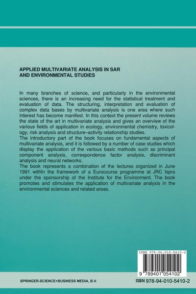 Produktbild: Applied Multivariate Analysis in SAR and Environmental Studies