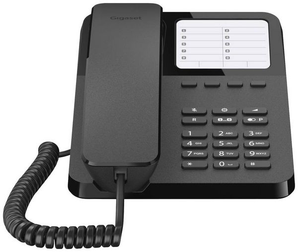 Produktbild: Gigaset DESK 400 Schnurgebundenes Telefon, analog f&uuml;r H&ouml;rger&auml;te kompatibel kein Display Schwarz