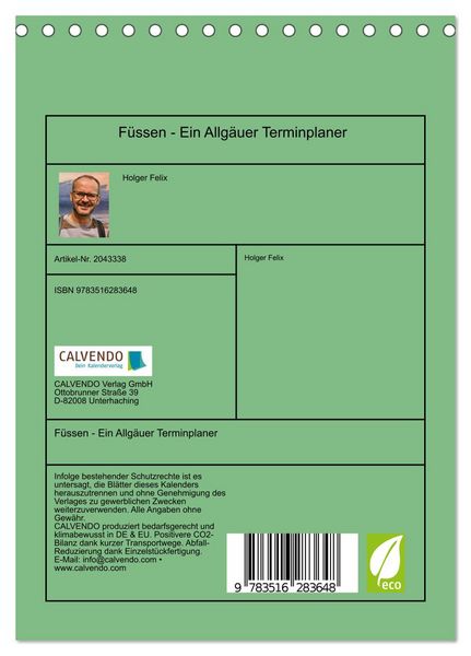 Produktbild: F&uuml;ssen - Ein Allg&auml;uer Terminplaner (Tischkalender 2026 DIN A5 hoch), CALVENDO Monatskalender