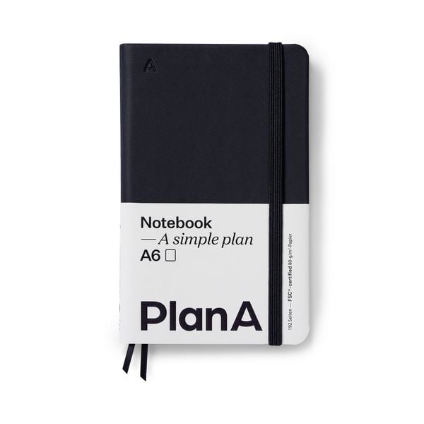 Produktbild: Notizbuch A6 Hardcover Blanko Midnight Black