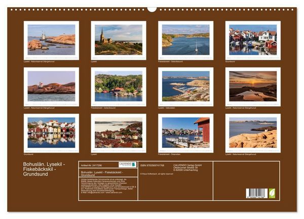 Produktbild: Bohusl&auml;n. Lysekil - Fiskeb&auml;ckskil - Grundsund (Wandkalender 2027 DIN A2 quer), CALVENDO Monatskalender
