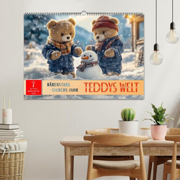 Produktbild: Teddys Welt - B&auml;renstark durchs Jahr (Wandkalender 2026 DIN A2 quer), CALVENDO Monatskalender