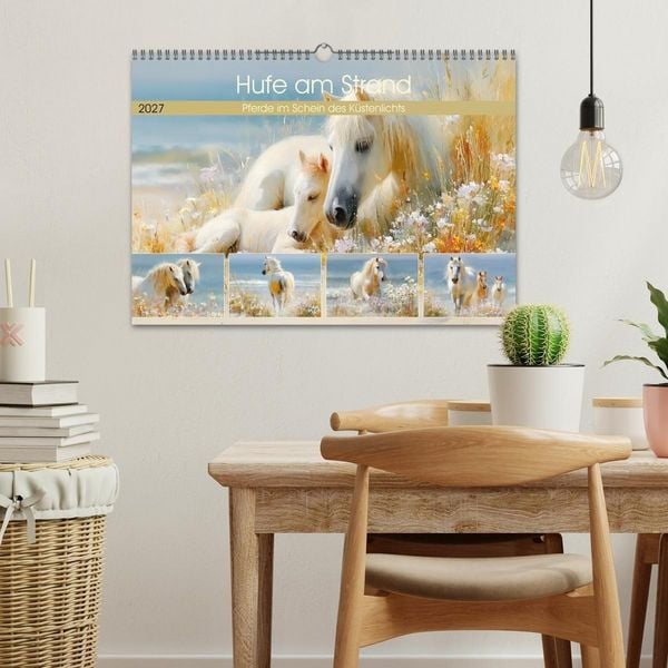 Produktbild: Hufe am Strand. Pferde im Schein des K&uuml;stenlichts (Wandkalender 2027 DIN A3 quer), CALVENDO Monatskalender