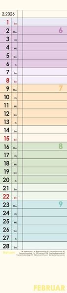 Produktbild: Planer Farbenfroh 2026 - Streifen-Kalender 11,3x49x5 cm - Küchenkalender - Wandplaner - Alpha Edition