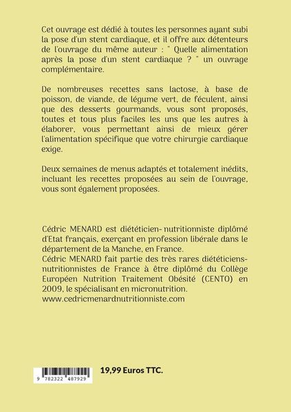 Produktbild: Mes recettes faciles apr&egrave;s la pose d'un stent cardiaque.