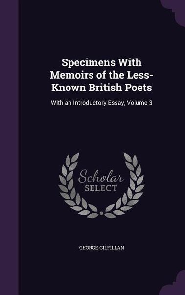 Produktbild: Specimens With Memoirs of the Less-Known British Poets