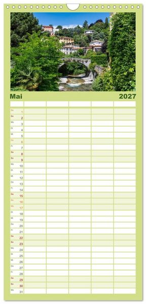 Produktbild: Familienplaner 2027 - Traumziele am Comer See mit 5 Spalten (Wandkalender, 21 x 45 cm) CALVENDO