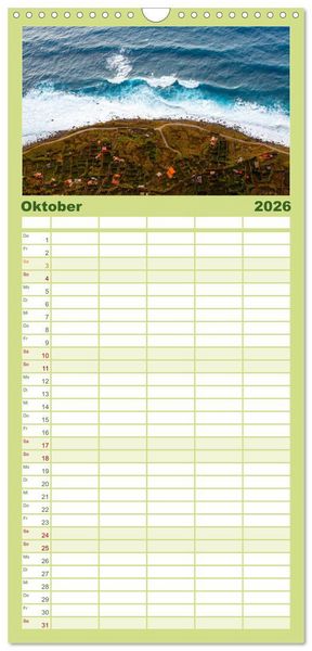 Produktbild: Familienplaner 2026 - Portugal Luftaufnahmen mit 5 Spalten (Wandkalender, 21 x 45 cm) CALVENDO