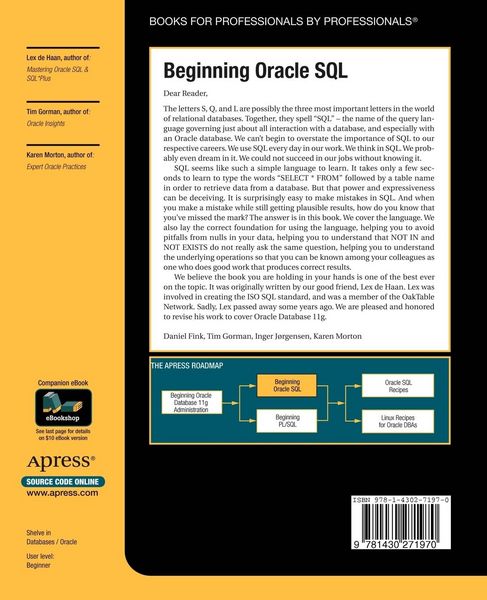 Produktbild: Beginning Oracle SQL