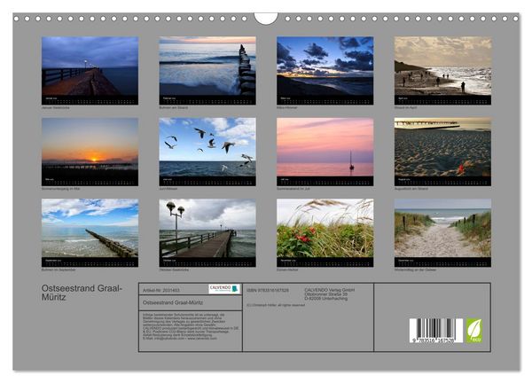 Produktbild: Ostseestrand Graal-M&uuml;ritz (Wandkalender 2026 DIN A3 quer), CALVENDO Monatskalender