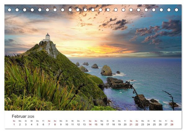 Produktbild: Neuseeland Trauminsel im S&uuml;dpazifik (Tischkalender 2026 DIN A5 quer), CALVENDO Monatskalender