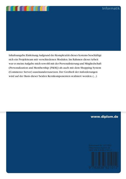 Produktbild: Personalisierung von E-Commerce Anwendungen auf der Basis von MS Site Server