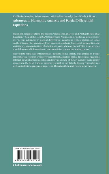 Produktbild: Advances in Harmonic Analysis and Partial Differential Equations