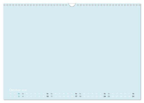 Produktbild: Bastelkalender - hell Blau (Wandkalender 2026 DIN A3 quer), CALVENDO Monatskalender