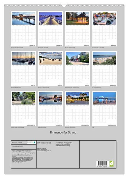 Produktbild: Timmendorfer Strand (Wandkalender 2026 DIN A2 hoch), CALVENDO Monatskalender