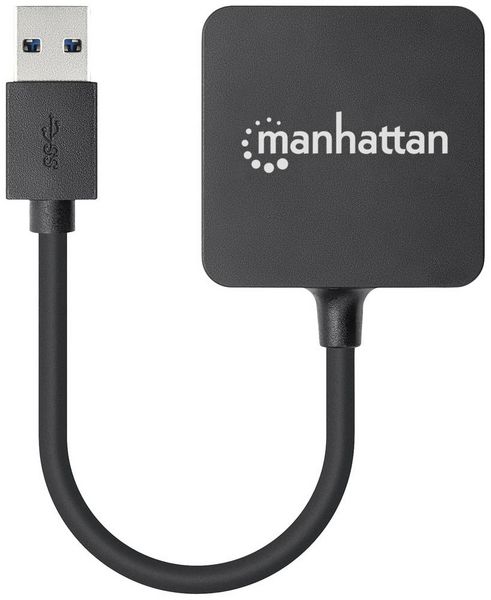 Produktbild: Manhattan 162296 USB-Hub 4 Port USB-A USB 3.0 5 GBit/s Schwarz