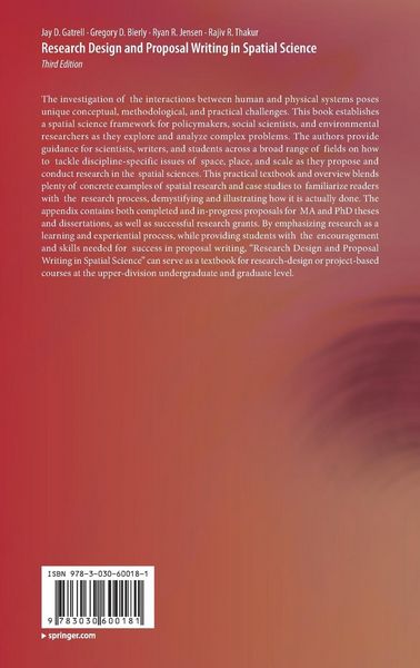 Produktbild: Research Design and Proposal Writing in Spatial Science