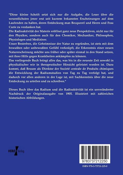Produktbild: Das Radium und die Radioaktivit&auml;t