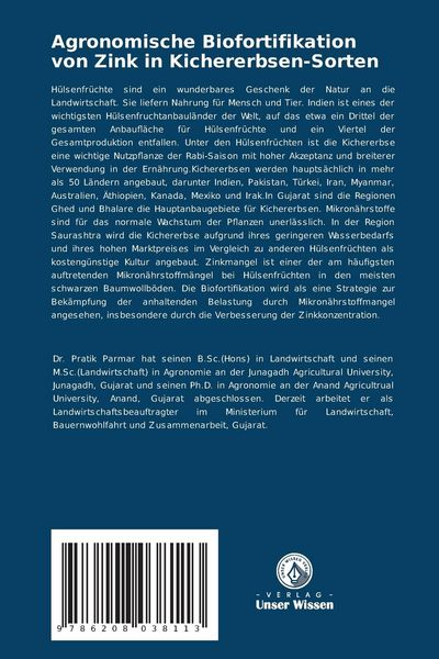 Produktbild: Agronomische Biofortifikation von Zink in Kichererbsen-Sorten