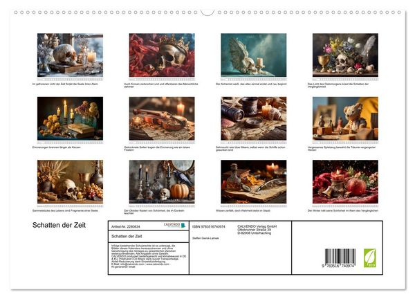 Produktbild: Schatten der Zeit (hochwertiger Premium Wandkalender 2026 DIN A2 quer), Kunstdruck in Hochglanz