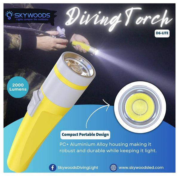 Produktbild: Skywoods 738874870084 LED Taucherlampe 2000lm akkubetrieben Gelb